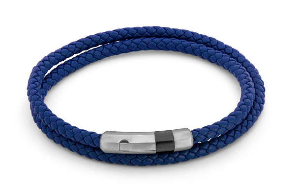 Blue Sterling Silver Octagon Click Pelle Bracelet