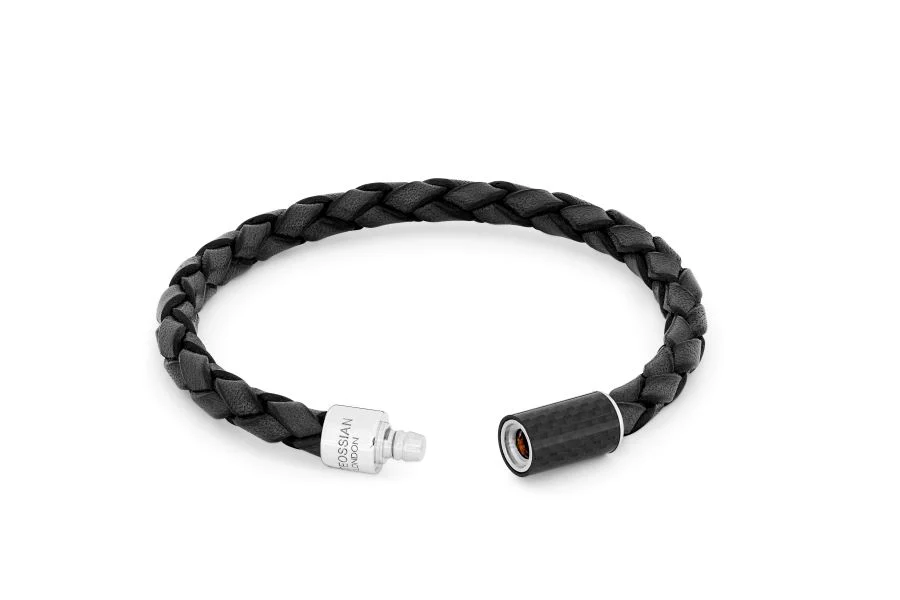 Carbon Pop bracelet with black leather and black carbon fibre - Image 2