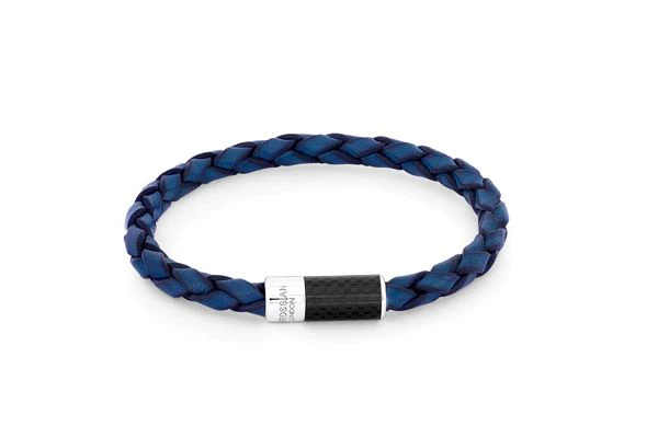 TATEOSSIAN Carbon Pop bracelet with blue leather and black carbon fiber BR1691 L