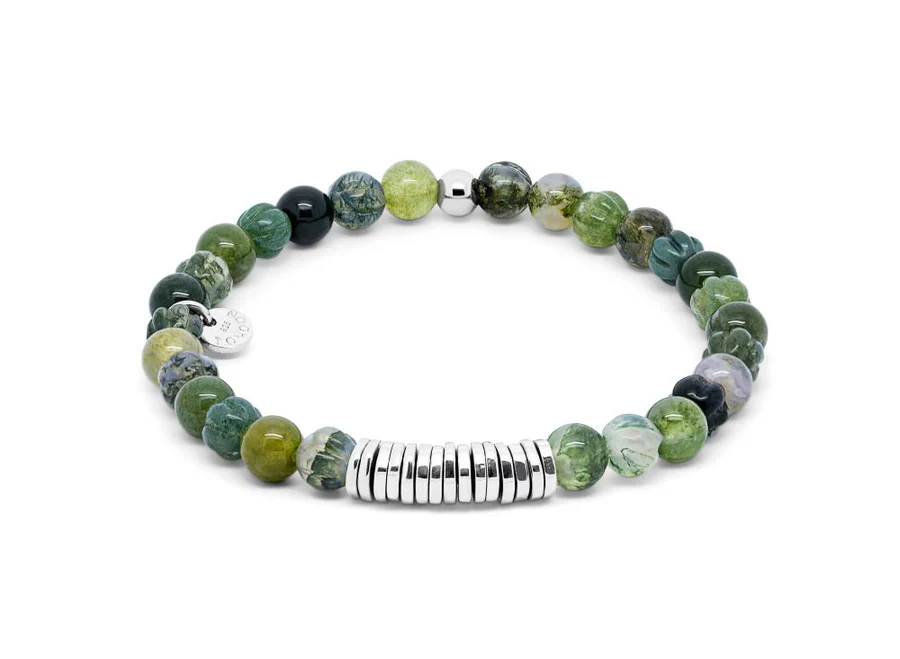 TATEOSSIAN Classic Discs bracelet with moss agate and sterling silver BL1046 L