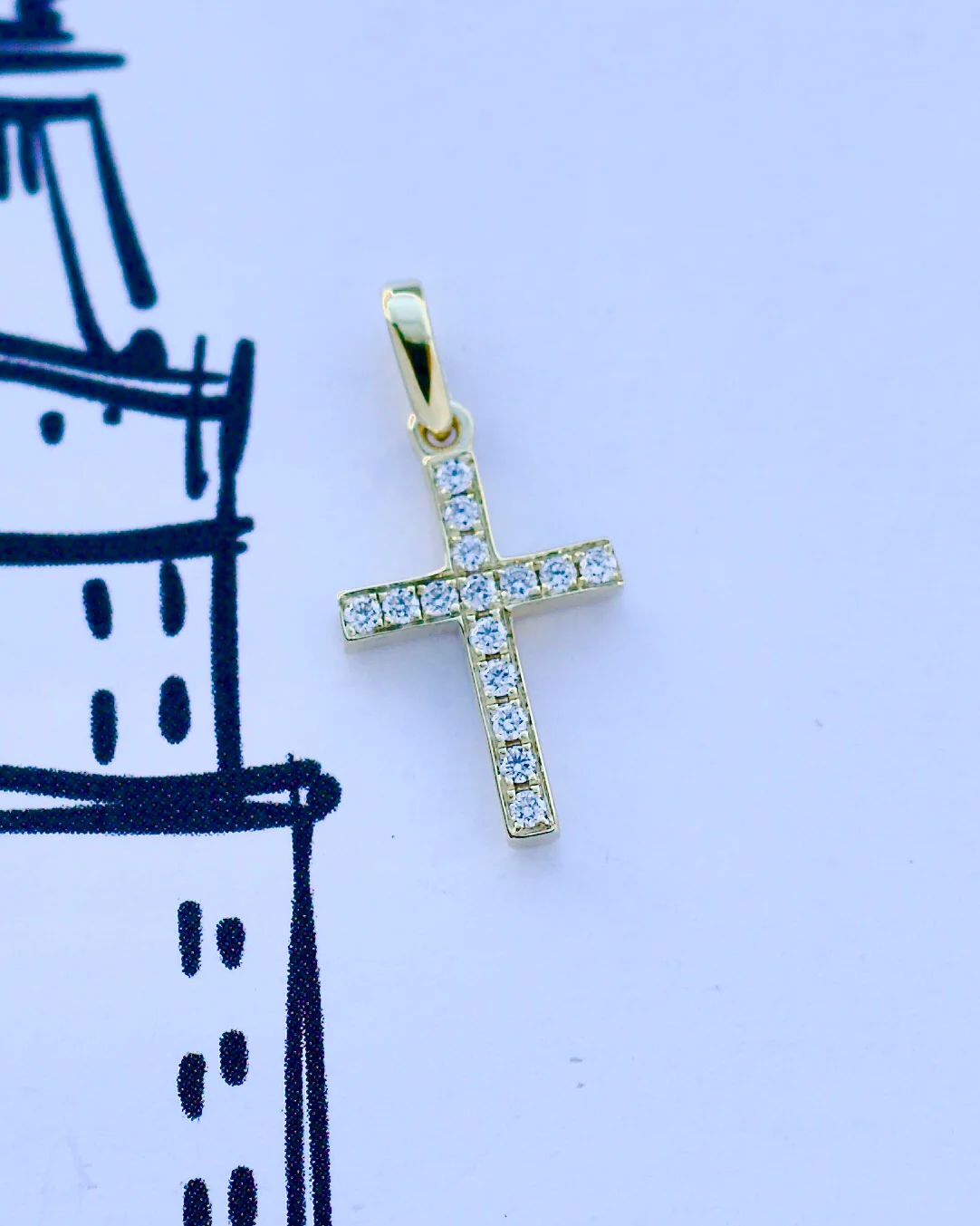 MD Gold and Diamonds Cross