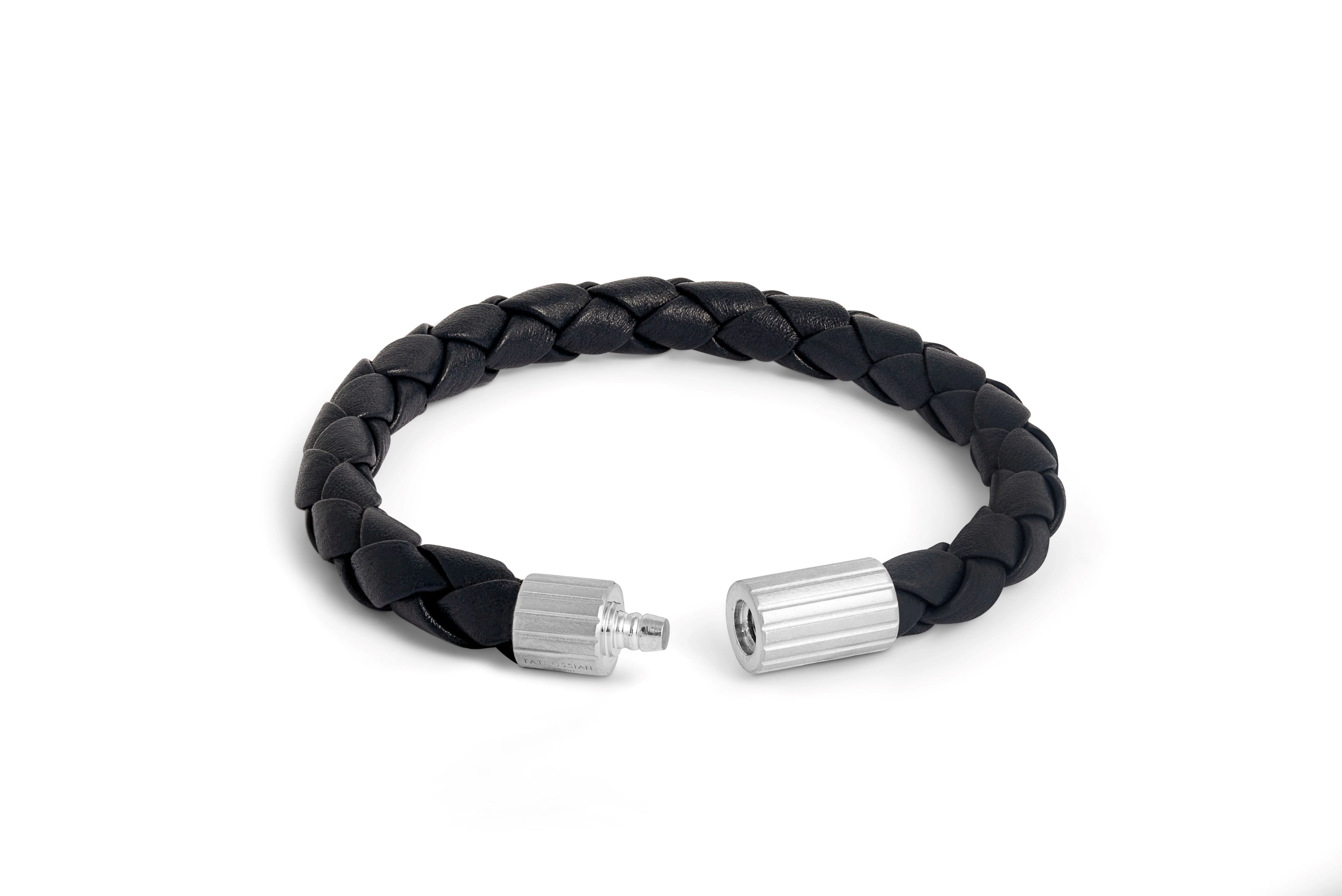 TATEOSSIAN MAXI POP PELLE NAVY BLUE LEATHER BRACELET IN RHODIUM SILVER BR3886 M - Image 2