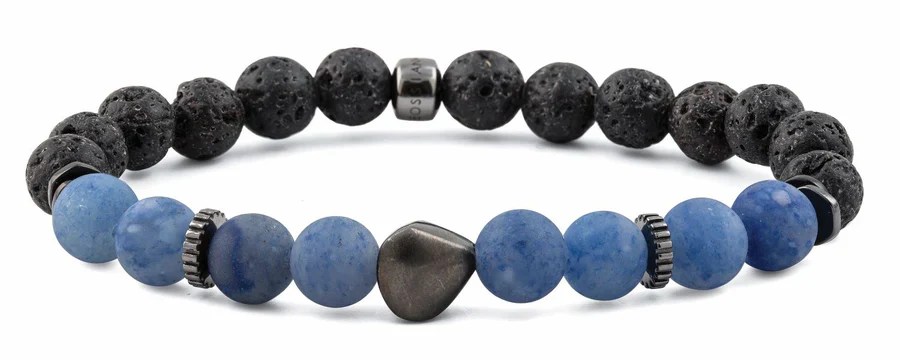 TATEOSSIAN Nugget bracelet with frosted aventurine and black rhodium plated sterling silver BR0404 L