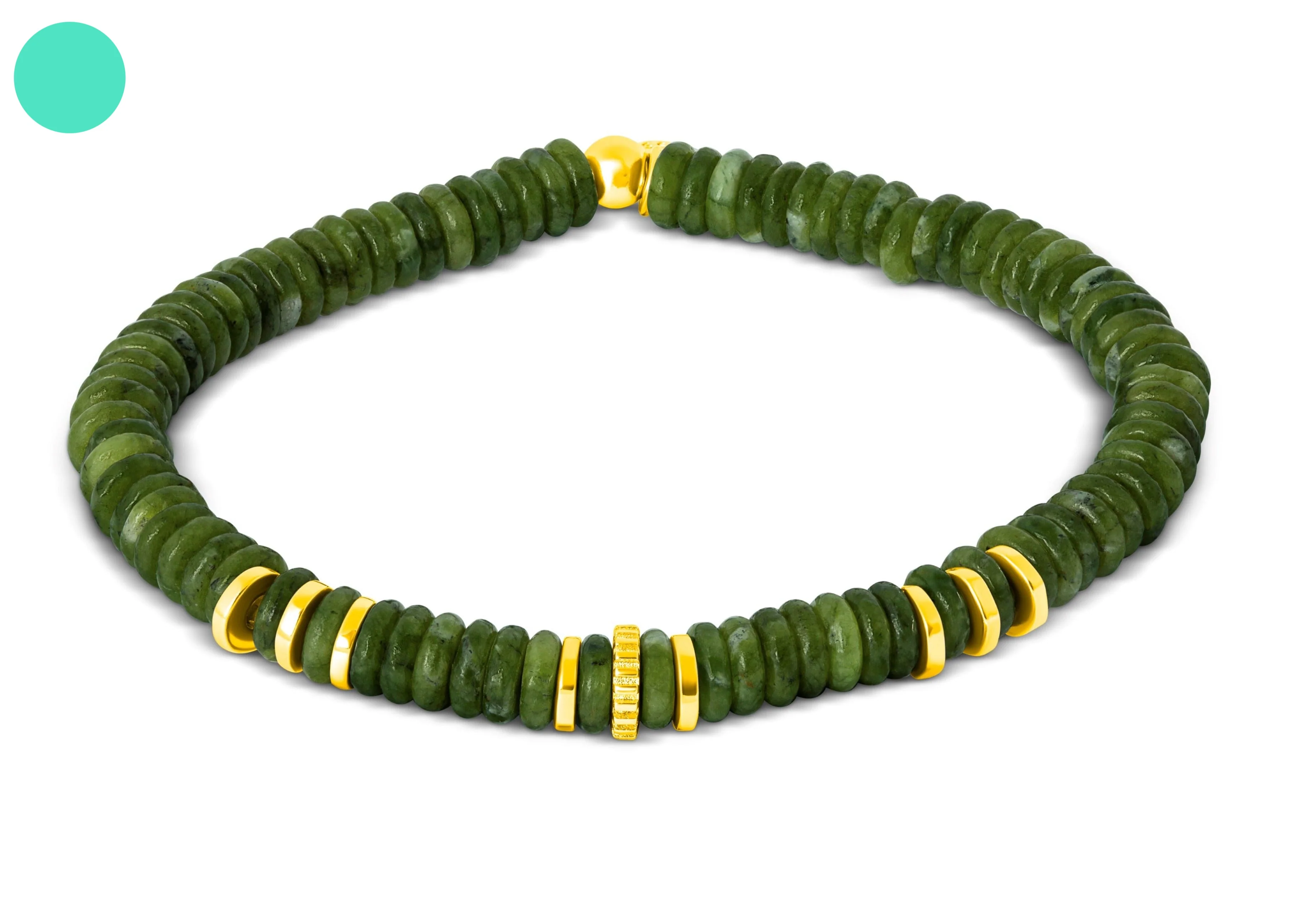 TATEOSSIAN Positano Bracelet In Green Jade With Yellow Gold Plated Silver BR3492 M