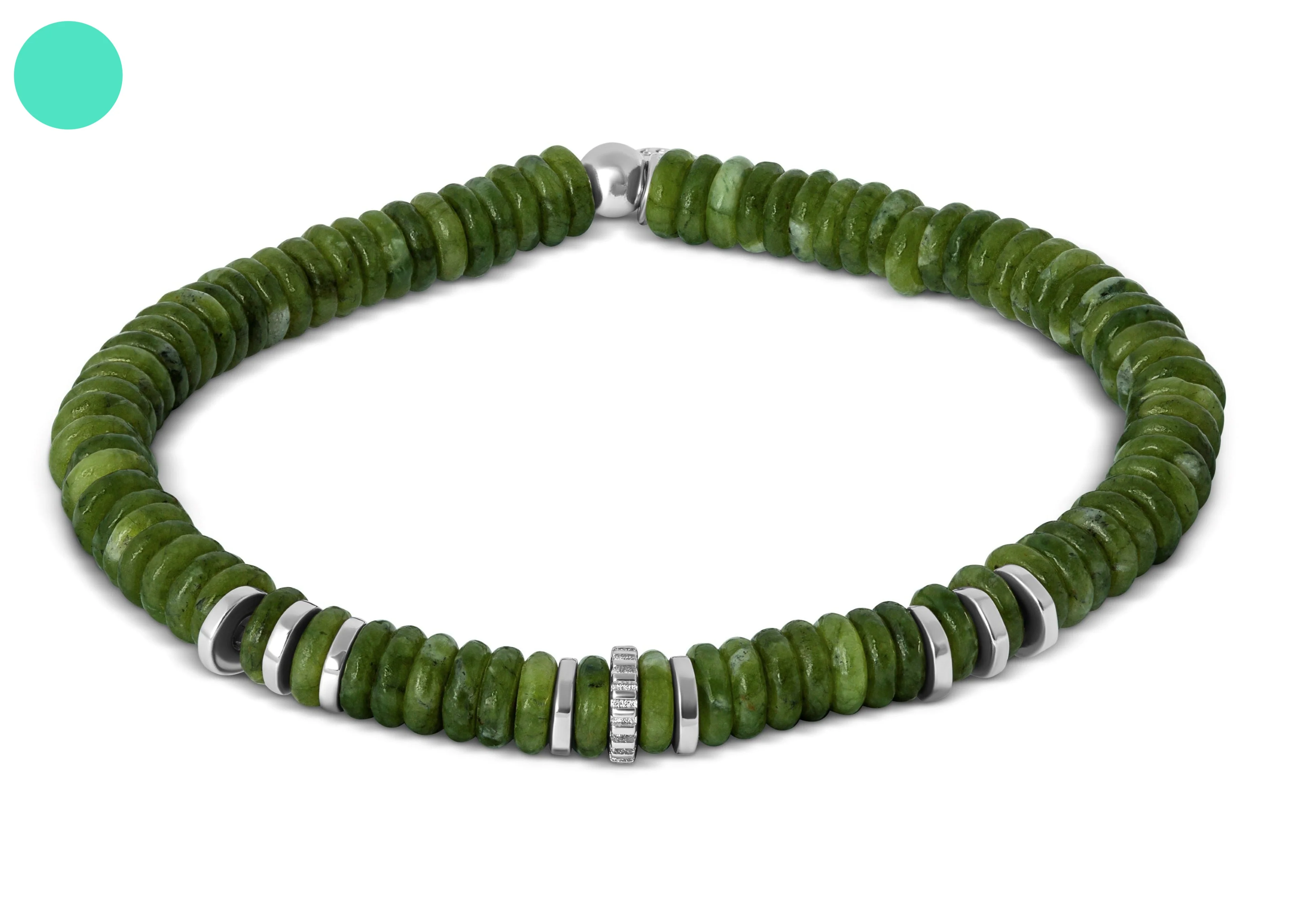 TATEOSSIAN Positano Bracelet In Green With Rhodium Plated Silver BR3469 M