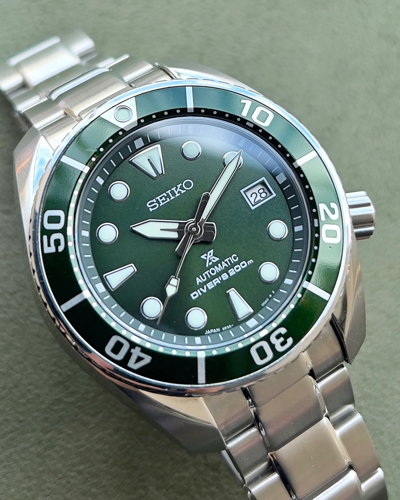 2022 SEIKO PROSPEX GREEN DIVER SUMO SPB103 45MM