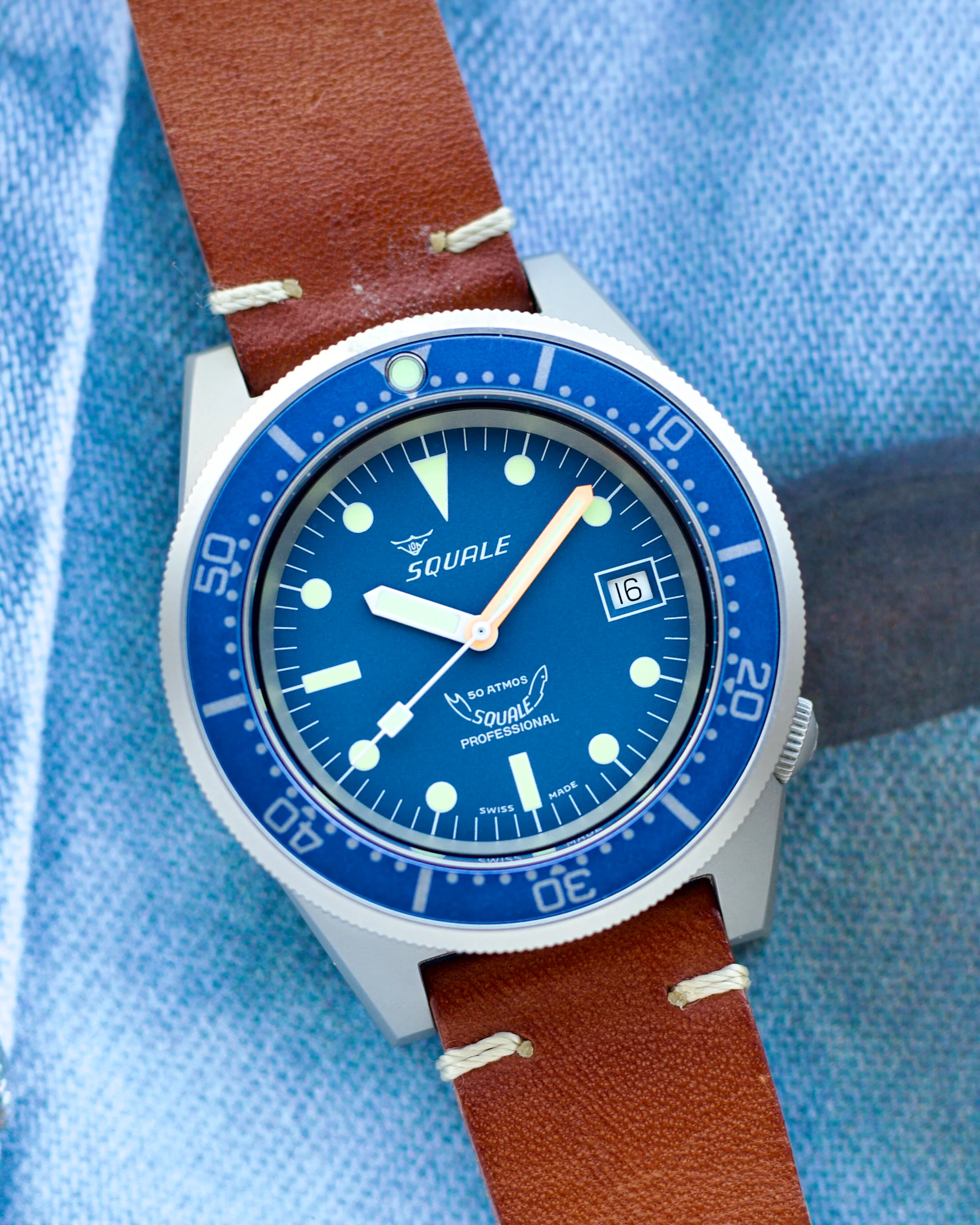 2024 SQUALE 1521 Blue Blasted Leather REF 1521BLUEBL.PC 42MM
