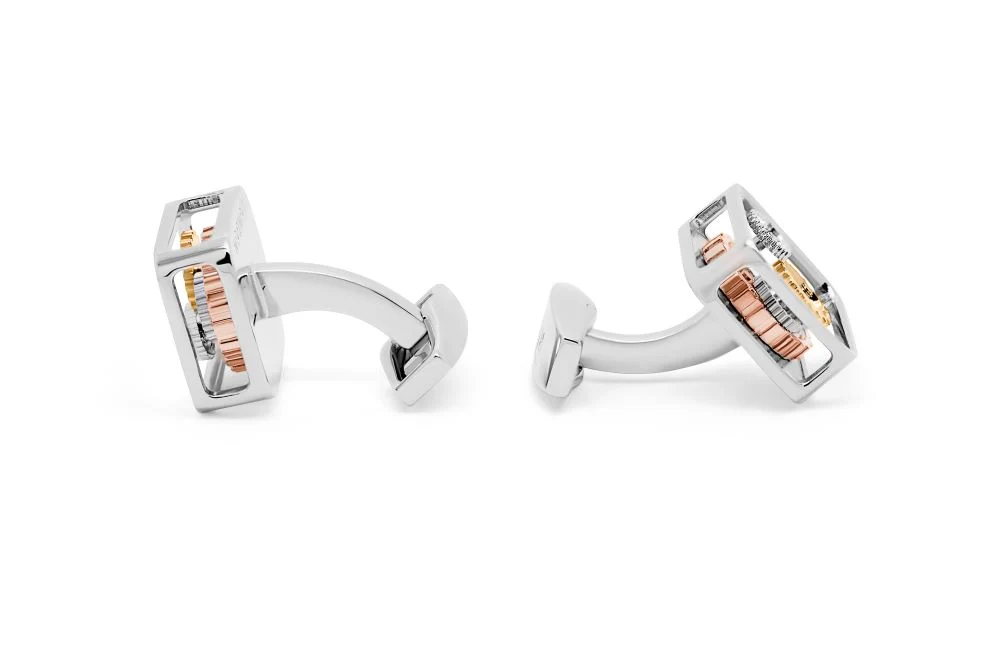 TATEOSSIAN Square Gear Cufflinks with Palladium Plated ref CL0678 - Image 2