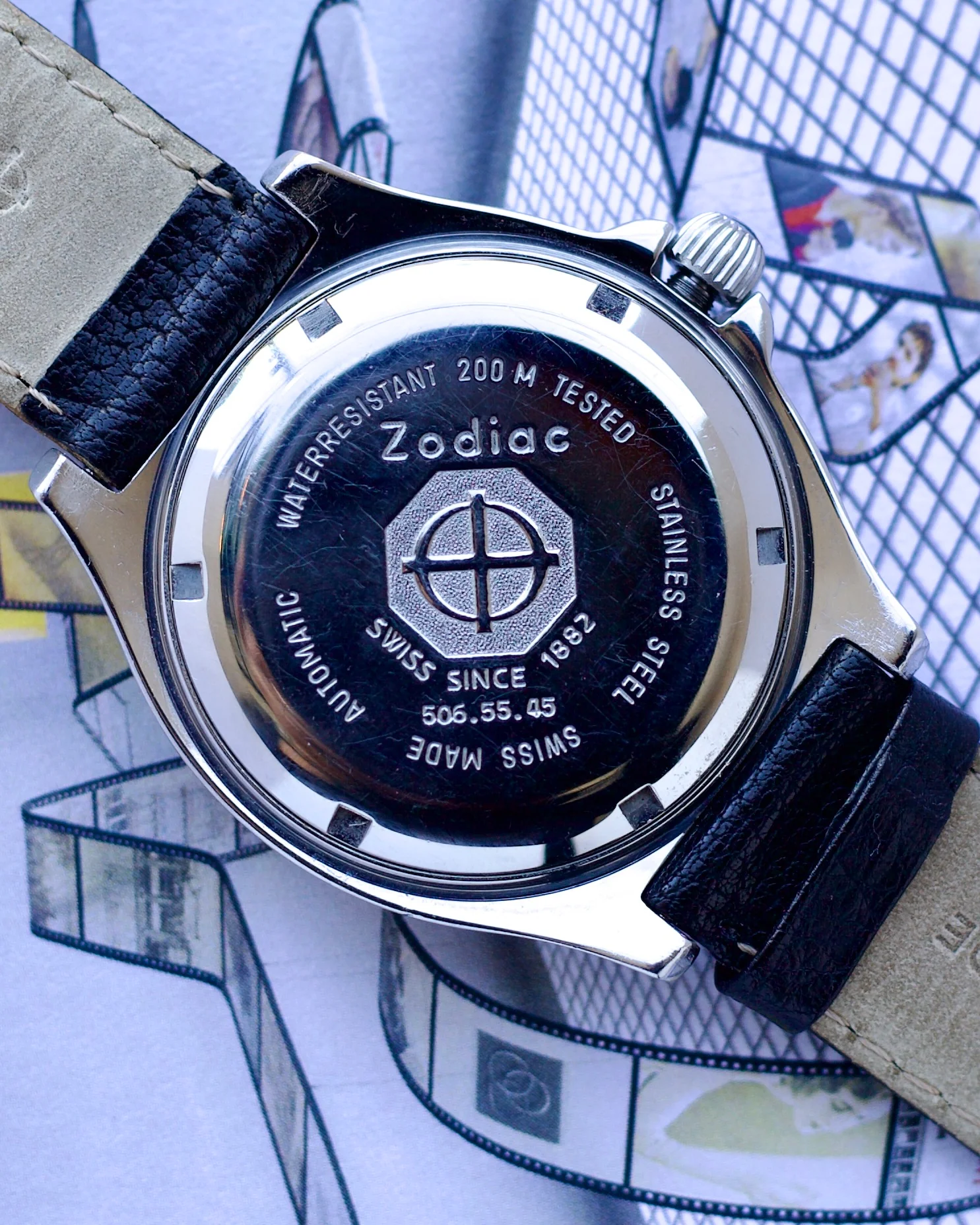 1990's ZODIAC VINTAGE SEA WOLF BLUE POINT BLUE DOT 506.55.45 38mm - Image 2