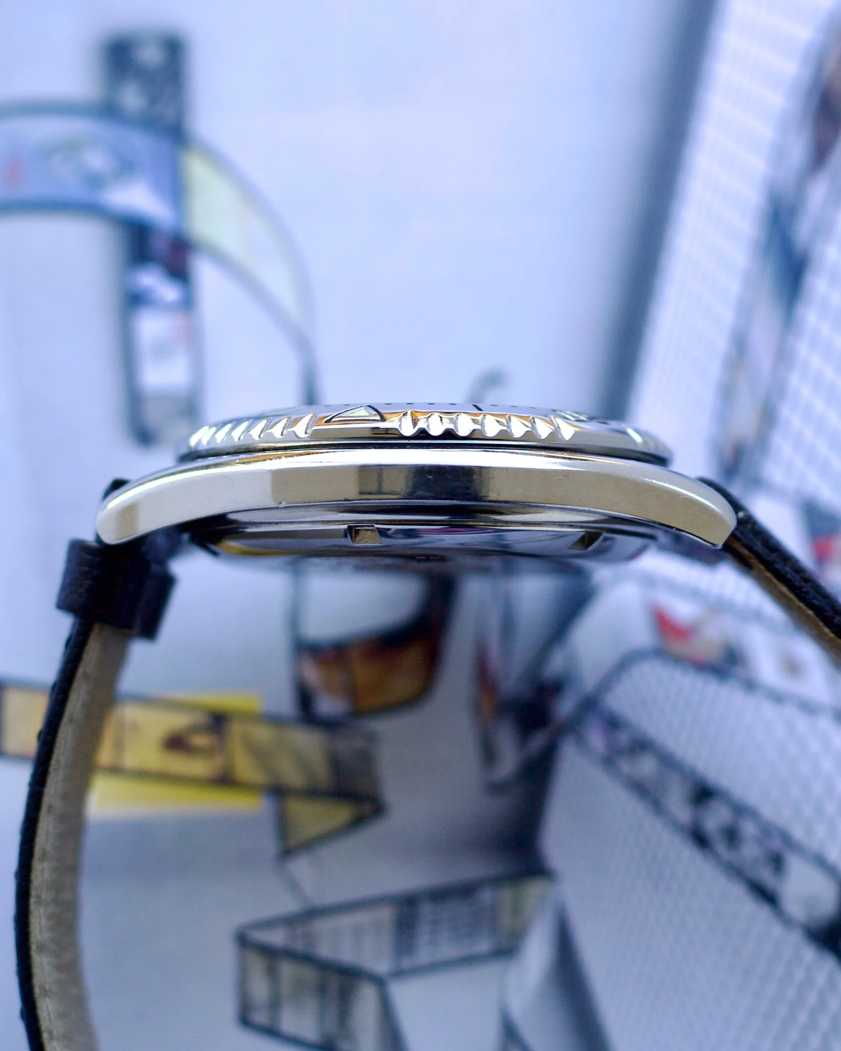 1990's ZODIAC VINTAGE SEA WOLF BLUE POINT BLUE DOT 506.55.45 38mm - Image 4